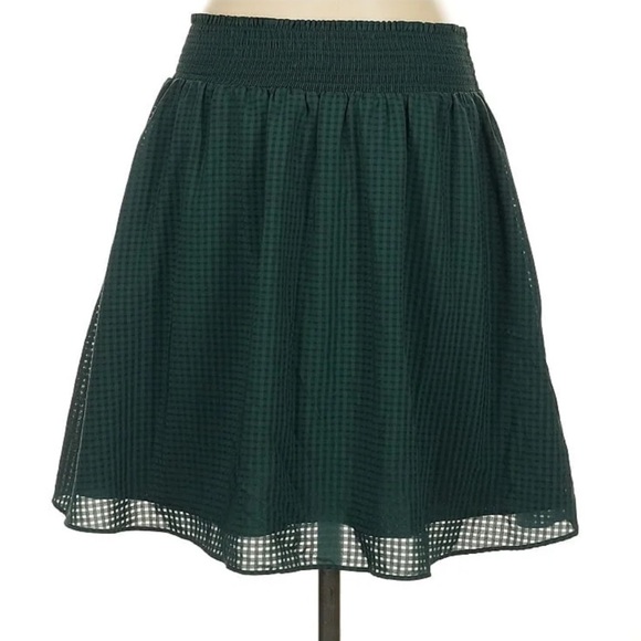 A New Day Fit & Flare Green Small Check Skirt - Picture 2 of 13